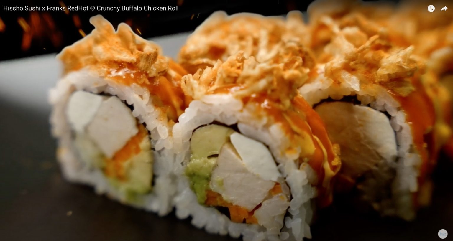 Frank's RedHot® Crunchy Buffalo Chicken Roll Landing Page Hissho Sushi